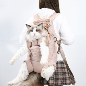 Winter Thickened Portable Pet Chest Backpack