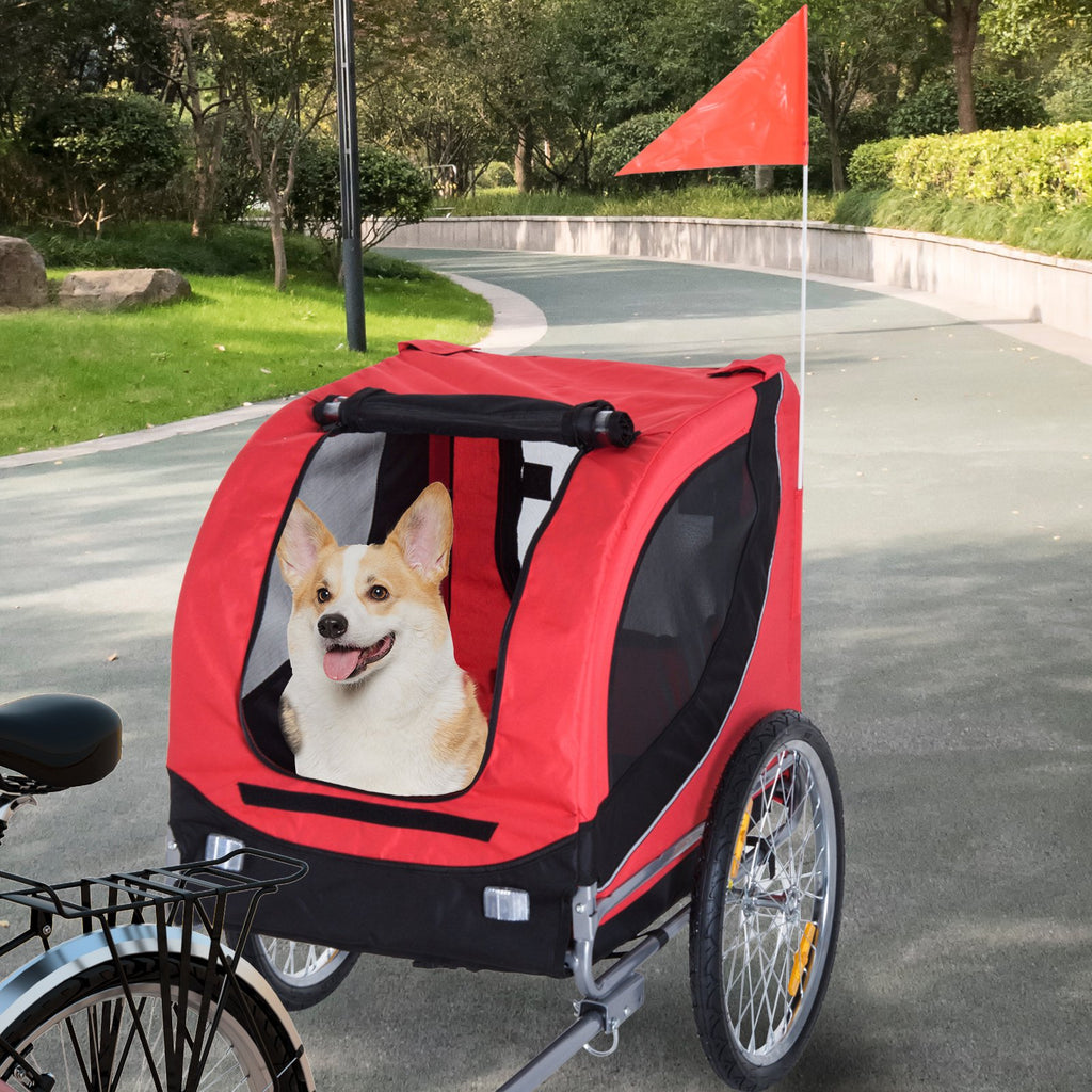 PawHut’s Red Foldable Pet Bike Trailer - Pawfection