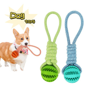 Interactive Dog Rope Tug Chew Ball