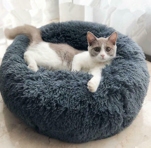 Round Calming Plush Pet Bed