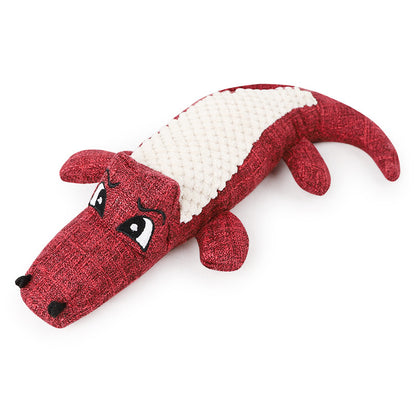 Linen Plush Crocodile Dog Toy
