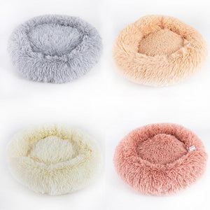 Round Calming Plush Pet Bed