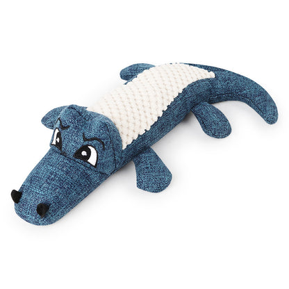 Linen Plush Crocodile Dog Toy