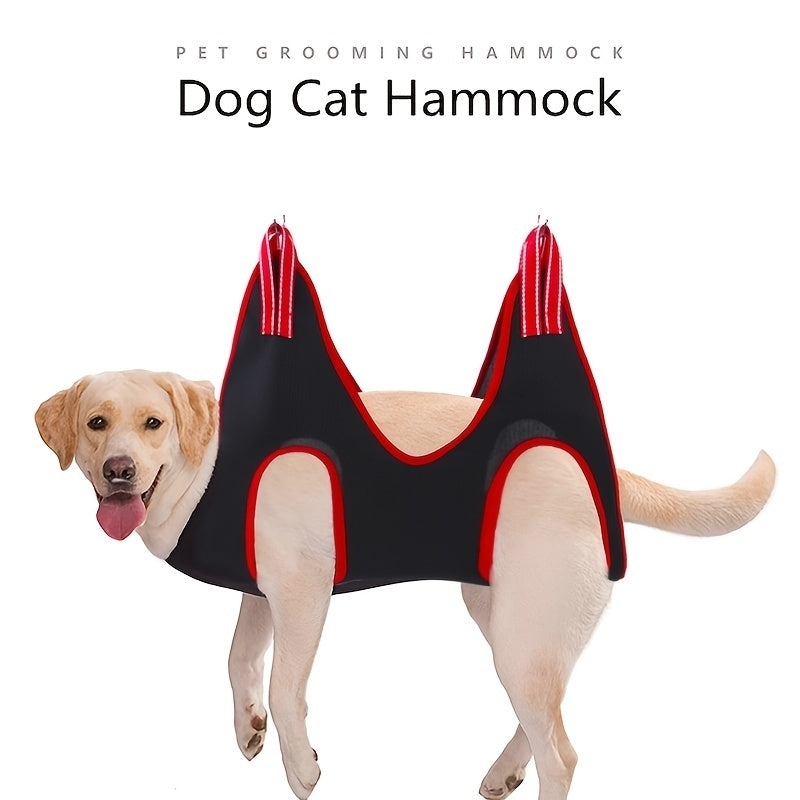 Red & Black Pet Grooming Hammock