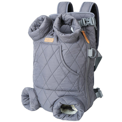 Winter Thickened Portable Pet Chest Backpack