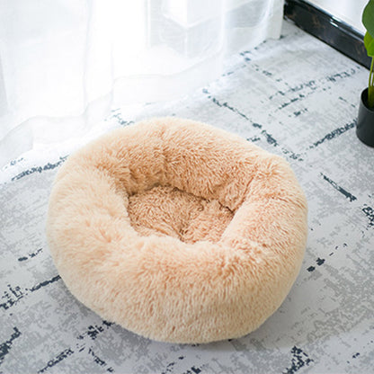 Round Calming Plush Pet Bed