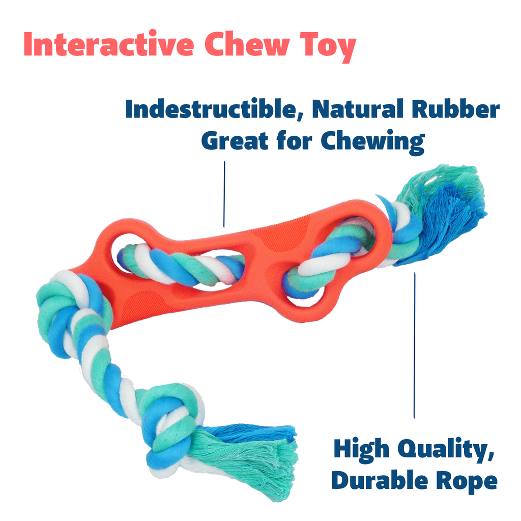 Rubber Bone Rope Dog Chew Toy - Pawfection