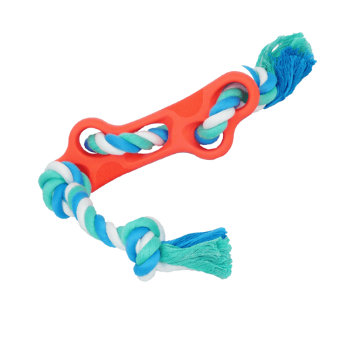 Rubber Bone Rope Dog Chew Toy - Pawfection