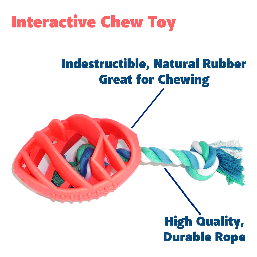 Rubber Football Rope Chew Toy - Pawfection