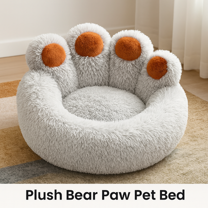 Plush Bear Paw Pet Bed