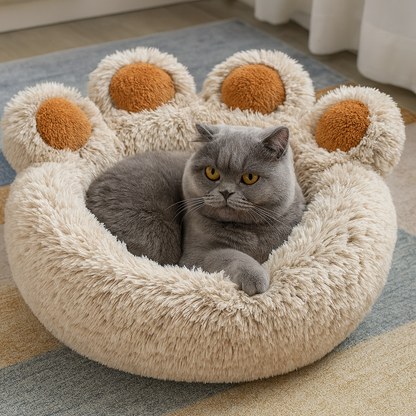 Plush Bear Paw Pet Bed