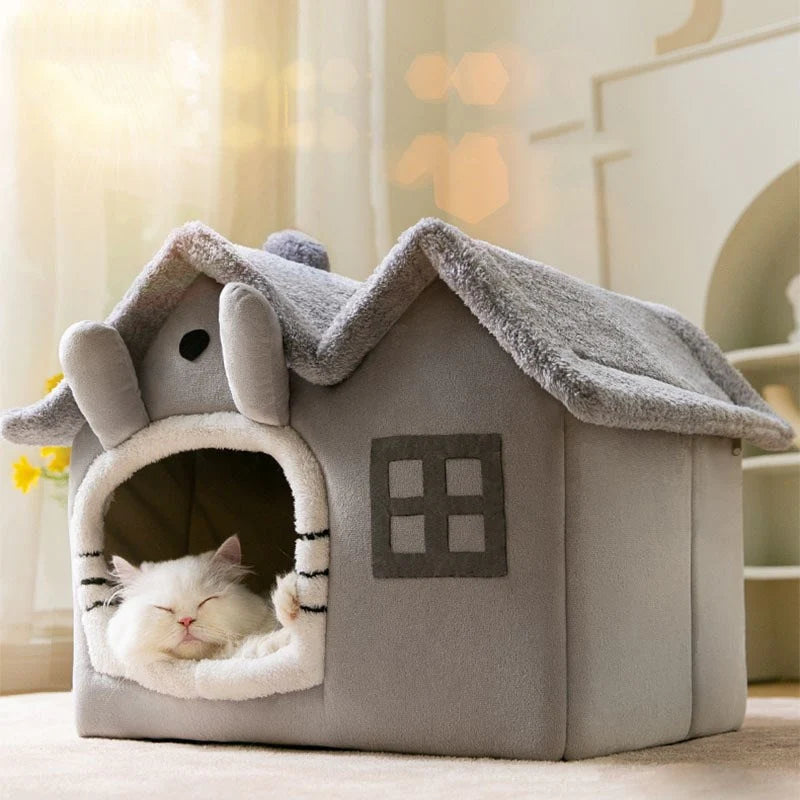 Removable Roof Plush Pet House - Pawfection