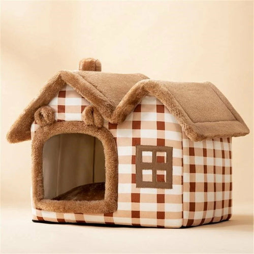 Removable Roof Plush Pet House - Pawfection