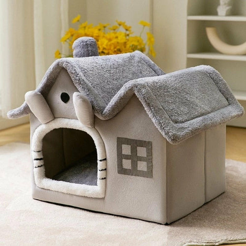 Removable Roof Plush Pet House - Pawfection