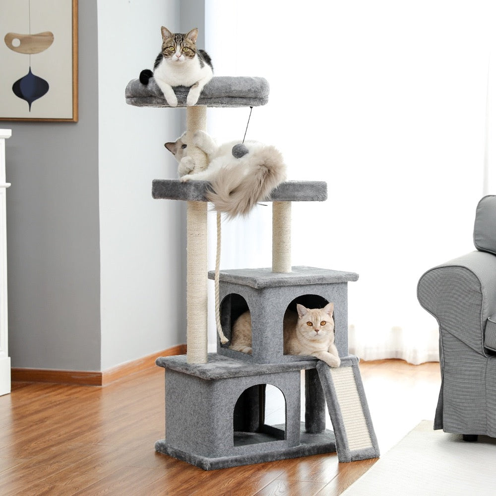 Cat Tree Entertainment Tower with Stairs - Pawfection