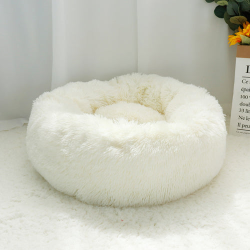 Warm Fleece Dog Bed Round Pet Cushion - Pawfection