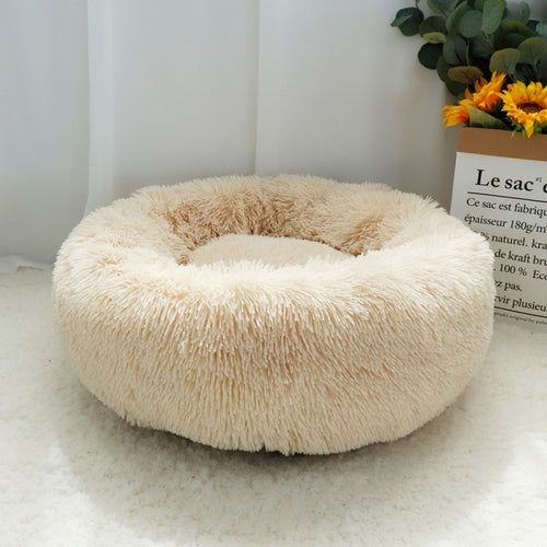 Warm Fleece Dog Bed Round Pet Cushion - Pawfection