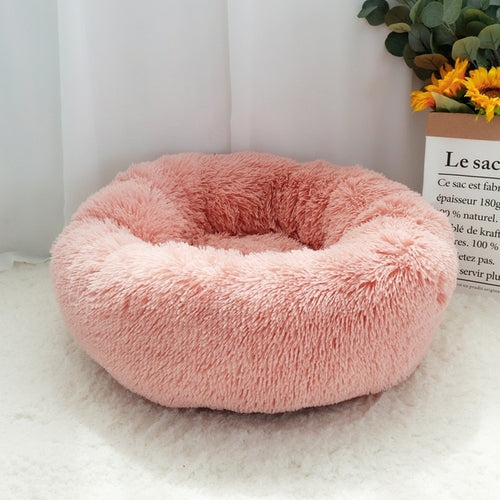 Warm Fleece Dog Bed Round Pet Cushion - Pawfection