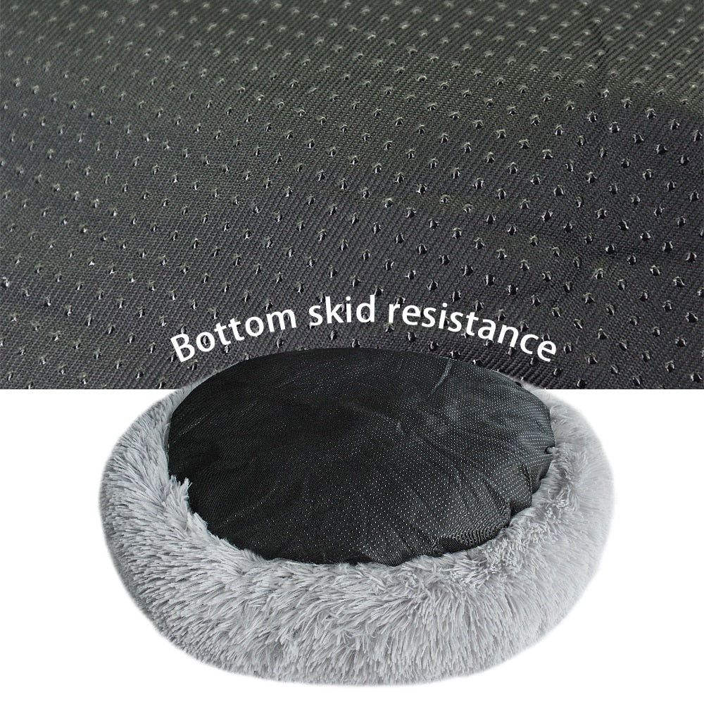 Warm Fleece Dog Bed Round Pet Cushion - Pawfection