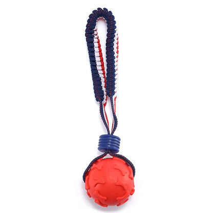 Interactive Dog Chew Ball with Rope
