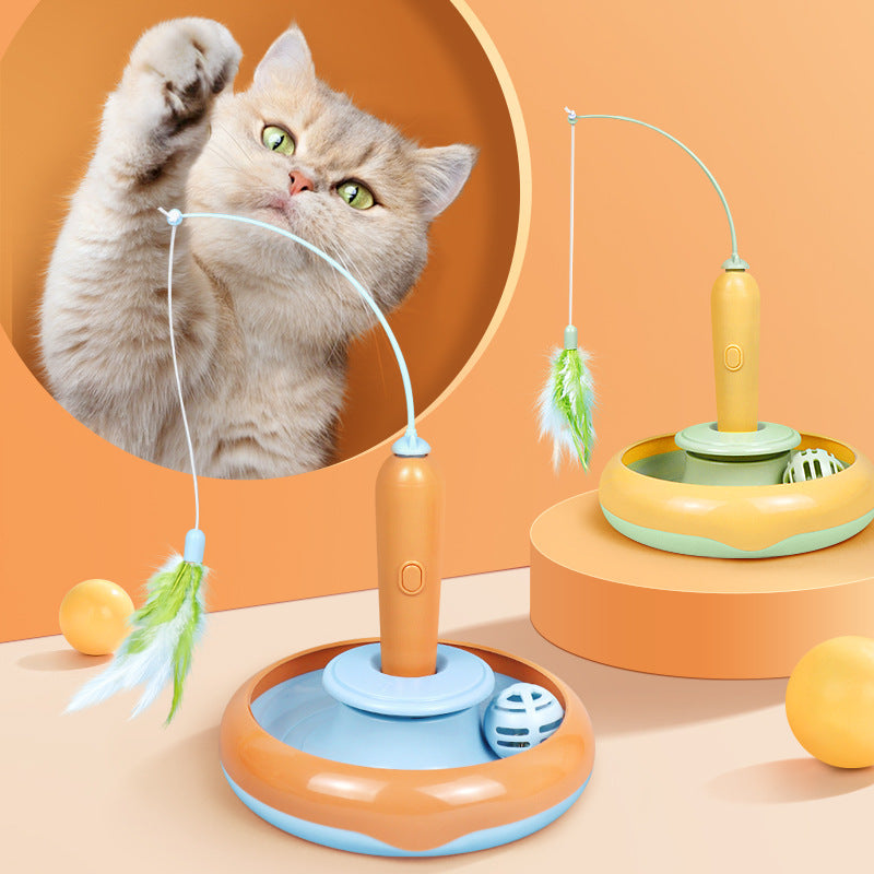 2-in-1 Electronic Cat Turntable Toy