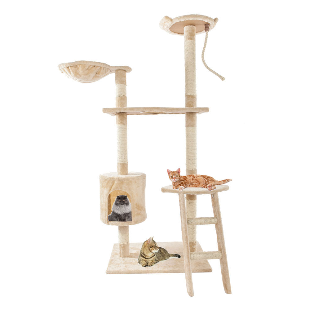 60" Sisal Rope Plush Cat Climb Tree - Pawfection