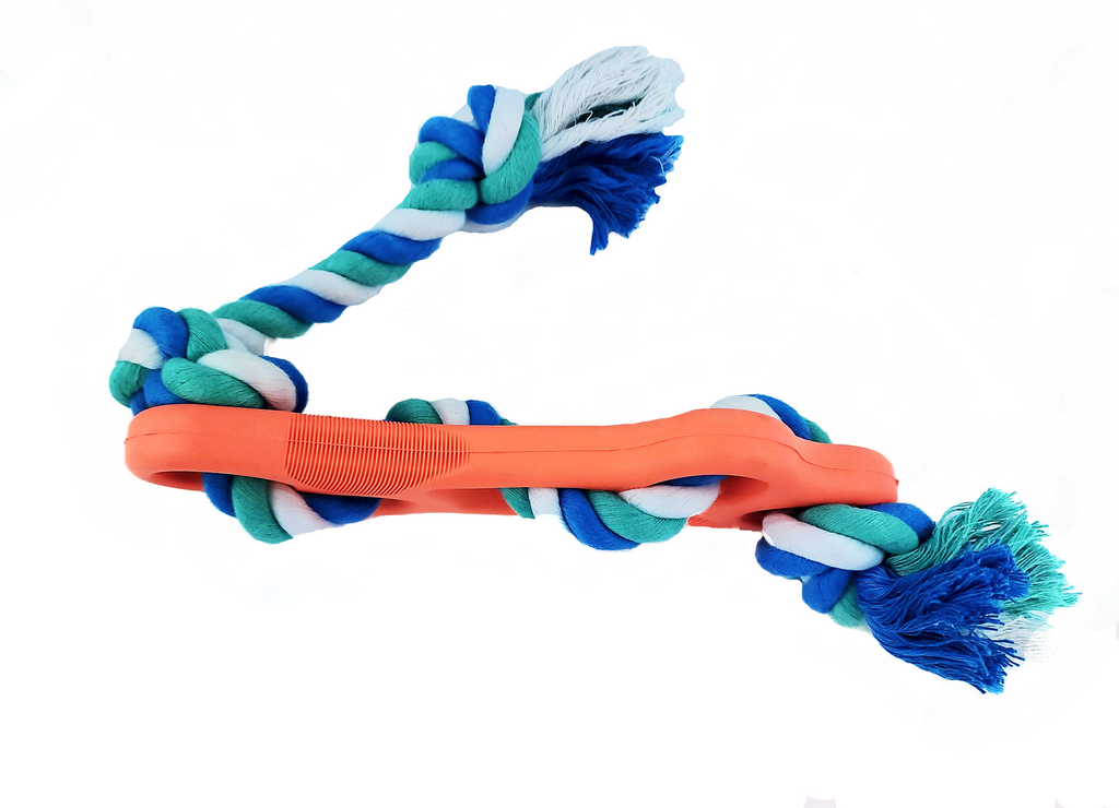 Rubber Bone Rope Dog Chew Toy - Pawfection