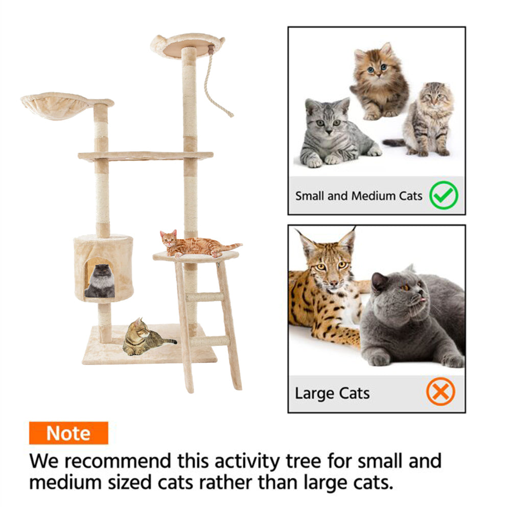 60" Sisal Rope Plush Cat Climb Tree - Pawfection