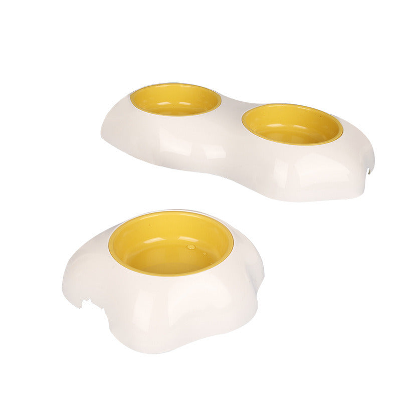 Egg-shaped Pet Bowl Drinking Water Single Bowl Double Bowl Dog Bowls - Pawfection