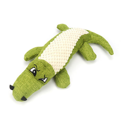 Linen Plush Crocodile Dog Toy