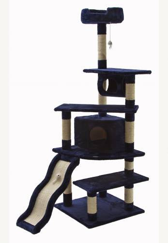 70 in. Blue Cat Tree Condo Furniture - Pawfection