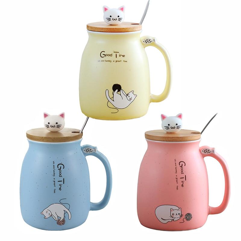 Adorable Cat Cartoon Ceramic Coffee Mug - Pawfection