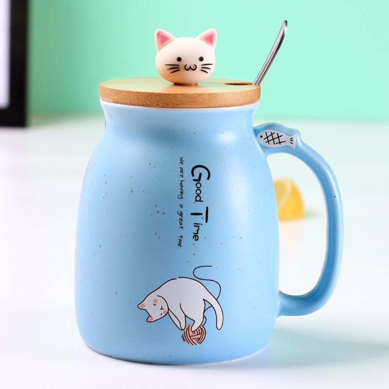 Adorable Cat Cartoon Ceramic Coffee Mug - Pawfection