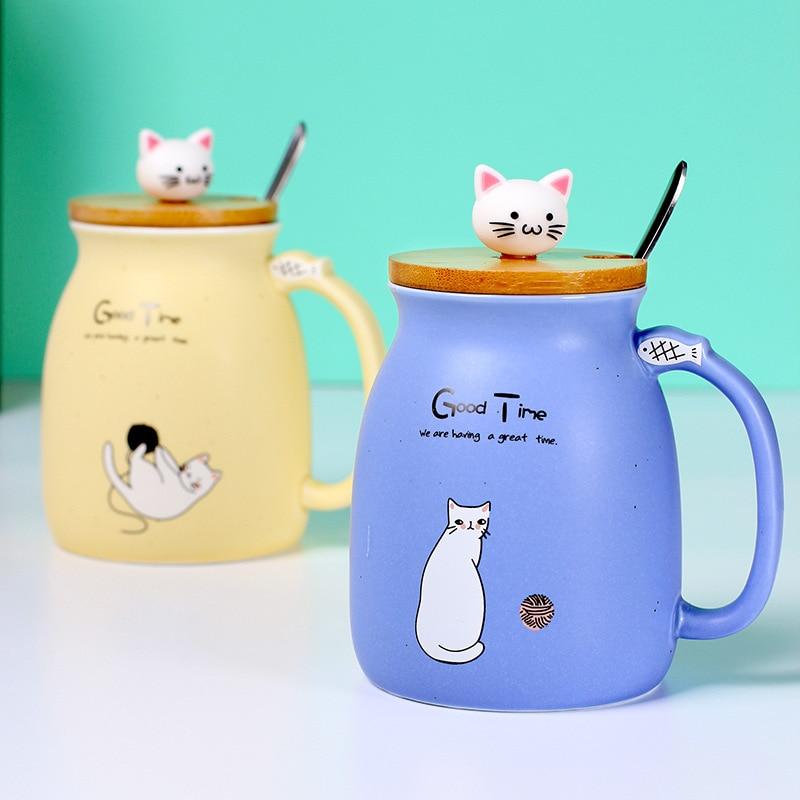 Adorable Cat Cartoon Ceramic Coffee Mug - Pawfection