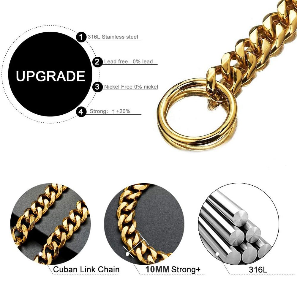 Gold Link Chain Collar for Dogs - Pawfection