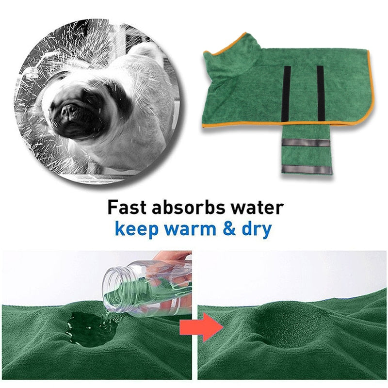 Microfiber Absorbent Dog Drying Coat - Pawfection