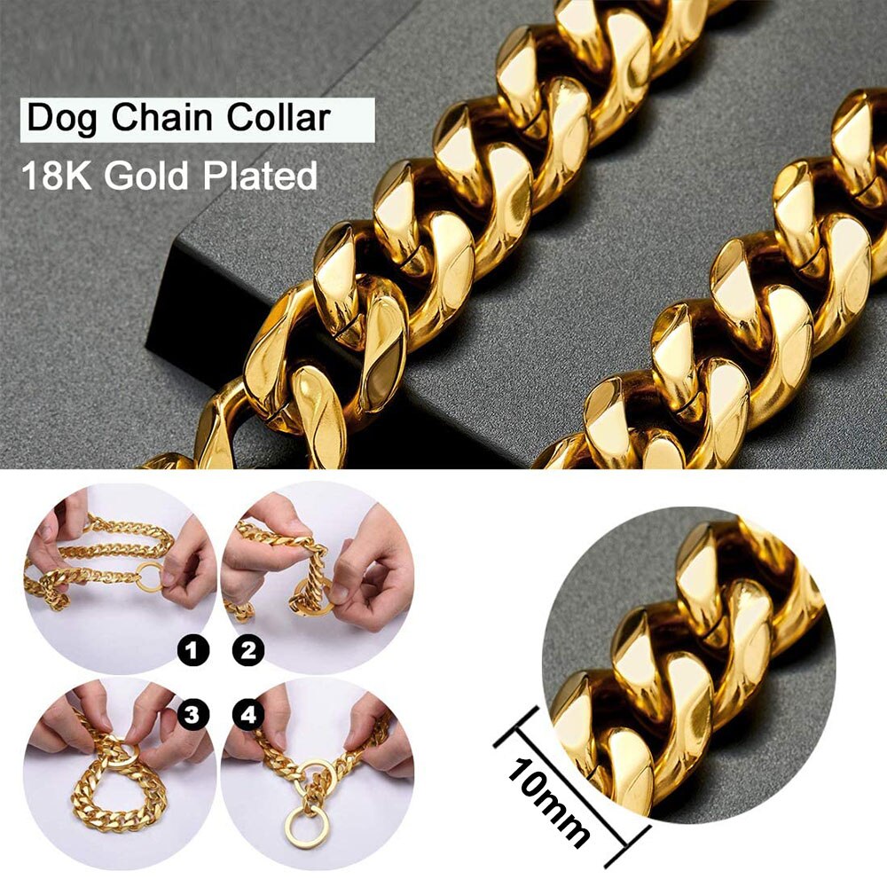 Gold Link Chain Collar for Dogs - Pawfection
