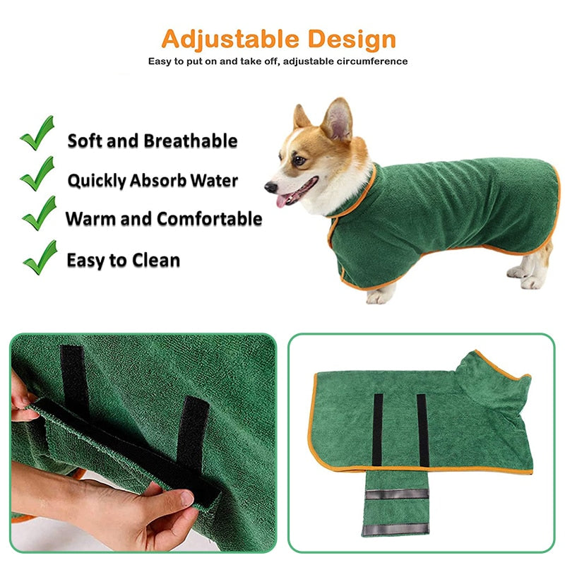 Microfiber Absorbent Dog Drying Coat - Pawfection